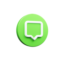 3D Render of Bubble Chat Icon, Messaging and Communication Symbol png