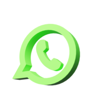 Modern 3D WhatsApp Icon for Messaging and Social Networking png