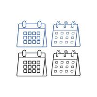 Calendar Icon collection. Meeting Deadlines icon. Time management. Reminder organizer event signs. Outline calendar different variations symbol. vector