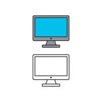 computer monitor icon, computer monitor outline, Clip art silver frame, computer monitor icon illustration. vector