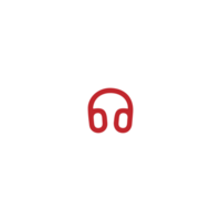 A white and red headphone icon png