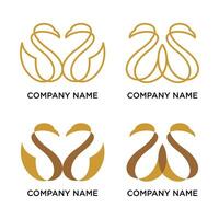 Elegant Swan Line Art Logo vector