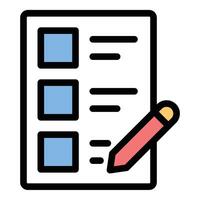 Exam Icon Assessment Design in Flat Line Color Style vector
