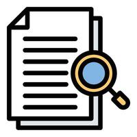 Study Icon Academic Focus in Flat Line Color Style vector