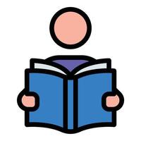 Read Icon Engaging Literacy in Flat Line Color Style vector