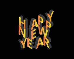 isometric gradient happy new year element for banner vector