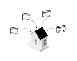 Debt consolidation is a sensible financial strategy to merge multiple bills into a single debt that is paid off with a debt management plan vector
