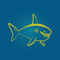 Shark fish trendy artwork pretty abstract illustration colorful practical design vector