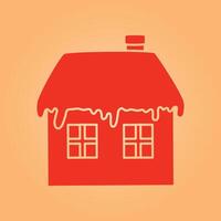 House with snow trendy artwork perfect abstract illustration colorful applicable design vector