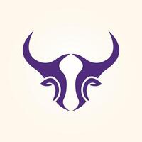 Bull head trendy artwork lovely abstract illustration colorful practical design vector