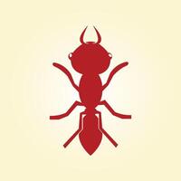 Red ant trendy artwork cute abstract illustration colorful practical design vector