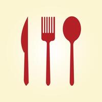 Spoon and fork trendy artwork cute abstract illustration colorful practical design vector