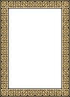 black and gold square gothic ornament. Medieval European rectangle, border. Classic pattern of the Germans, Angles, Saxons, Franks. vector