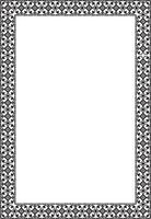 square black monochrome ancient Russian ornament. Slavic rectangle, border, frame. Painting of the royal chambers. vector