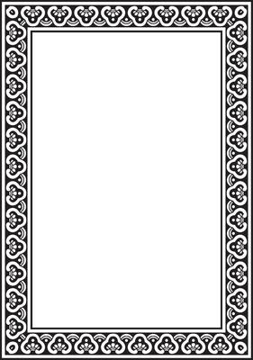 black monochrome Chinese rectangle, frame. Square ornaments of oriental peoples, korea, taiwan, china, hong kong, indonesia