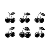 High-quality and line art designs of black cherries for creative projects vector