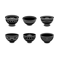 Discover a unique bowl glyph design created with technology vector