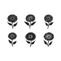 line art of calendula flowers for digital design and print projects vector