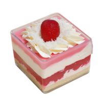 A square cake with a strawberry on top 52044646 PNG