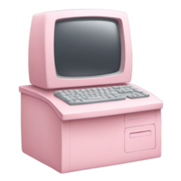 A pink computer with a keyboard and mouse png