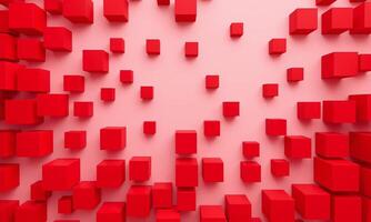 Random shifted red cube boxes block background wallpaper photo
