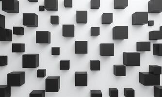 Random shifted black cube boxes block background wallpaper photo
