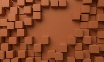 Random shifted brown cube boxes block background wallpaper photo