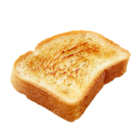 3D Angled Toasted Bread Slice Isolated on Transparent Background png