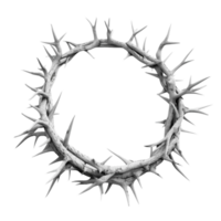 3D Gray Crown of Thorns Isolated on Transparent Background png