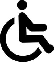 icon image of a disabled person using a wheelchair. suitable for use as information, notification and warning in various situations involving disabled people vector