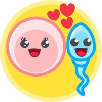 Cartoon illustration of In vitro fertilization, IVF, artificial insemination of the egg and sperm. Perfect for medical education of infertility or fertility. vector