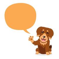 cartoon character dog with speech bubble vector