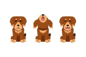 Set of cartoon character dog vector