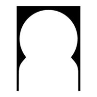 Black Window Architectural Frame, Arabic Style Door and Window Architectural Icon vector
