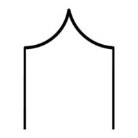 Arched Door or Window Architectural Frame, Classic Style Door and Window Architectural Icon, Line Art vector