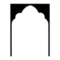 Arched Door or Window Architectural Frame, Middle Eastern Classical Style Door and Window Architectural Icon, Black Door Frame Icon vector