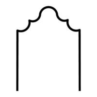 Arched Door or Window Architectural Frame, Middle Eastern and South Asian Style Door and Window Architectural Icon, Line Art vector