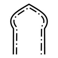 Mosque Door Frame Architectural Design, Middle Eastern Style Door or Window Frame Design, Line Design vector