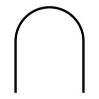 Arched Door or Window Architectural Frame, Classic Style Door and Window Architectural Icon Black Color, Line Art vector