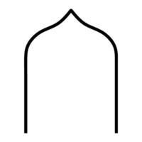 Black Color Door and Window Architecture Frame, Arabic Style Door and Window Architecture Icon, Line Art vector
