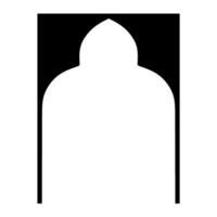 Arched Door or Window Architectural Frame, Icon of Middle Eastern Classical Style Door and Window Architecture vector