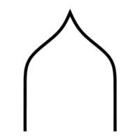 Arched Door Architectural Frame, Middle Eastern Style Door and Window Architectural Icon, Line Art vector