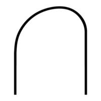 Arched Door Architectural Frame, Classic Style Door and Window Architectural Icon, Line Art vector