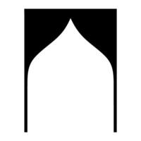 Arched Door Architectural Frame, Middle Eastern Style Door and Window Architectural Icon vector