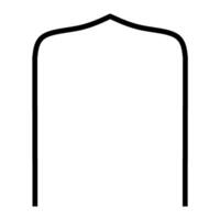 Black Door Architectural Frame, Middle Eastern Style Door and Window Architectural Icon, Line Art vector