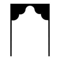 Arched Door or Window Architectural Frame, Middle Eastern and South Asian Style Door and Window Architectural Icon vector