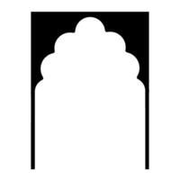 Arched Door or Window Architectural Frame, Indian Classical Style Door and Window Architectural Icon, Door Frame Icon vector