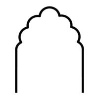 Arched Door or Window Architectural Frame, Indian Classical Style Door and Window Architectural Icon, Door Frame Icon, Line Art vector