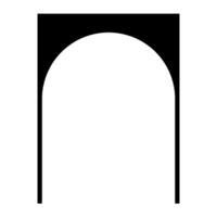 Arched Door or Window Architectural Frame, Classic Style Door and Window Architectural Icon Black Color vector