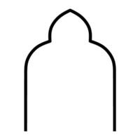 Arched Door or Window Architectural Frame, Icon of Middle Eastern Classical Style Door and Window Architecture, Line Art vector